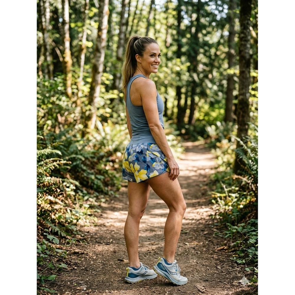 CALIA by Carrie Underwood Floral Performance Shorts XL Wide Waistband Athletic‎